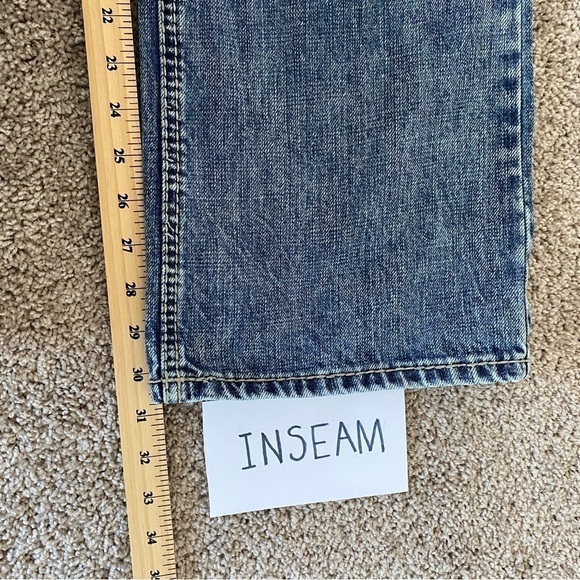 ROCK & Roll Cowboy Pistol Straight Leg Jeans 36x32 (Meas. 34W)Thick Stitching - Picture 8 of 8